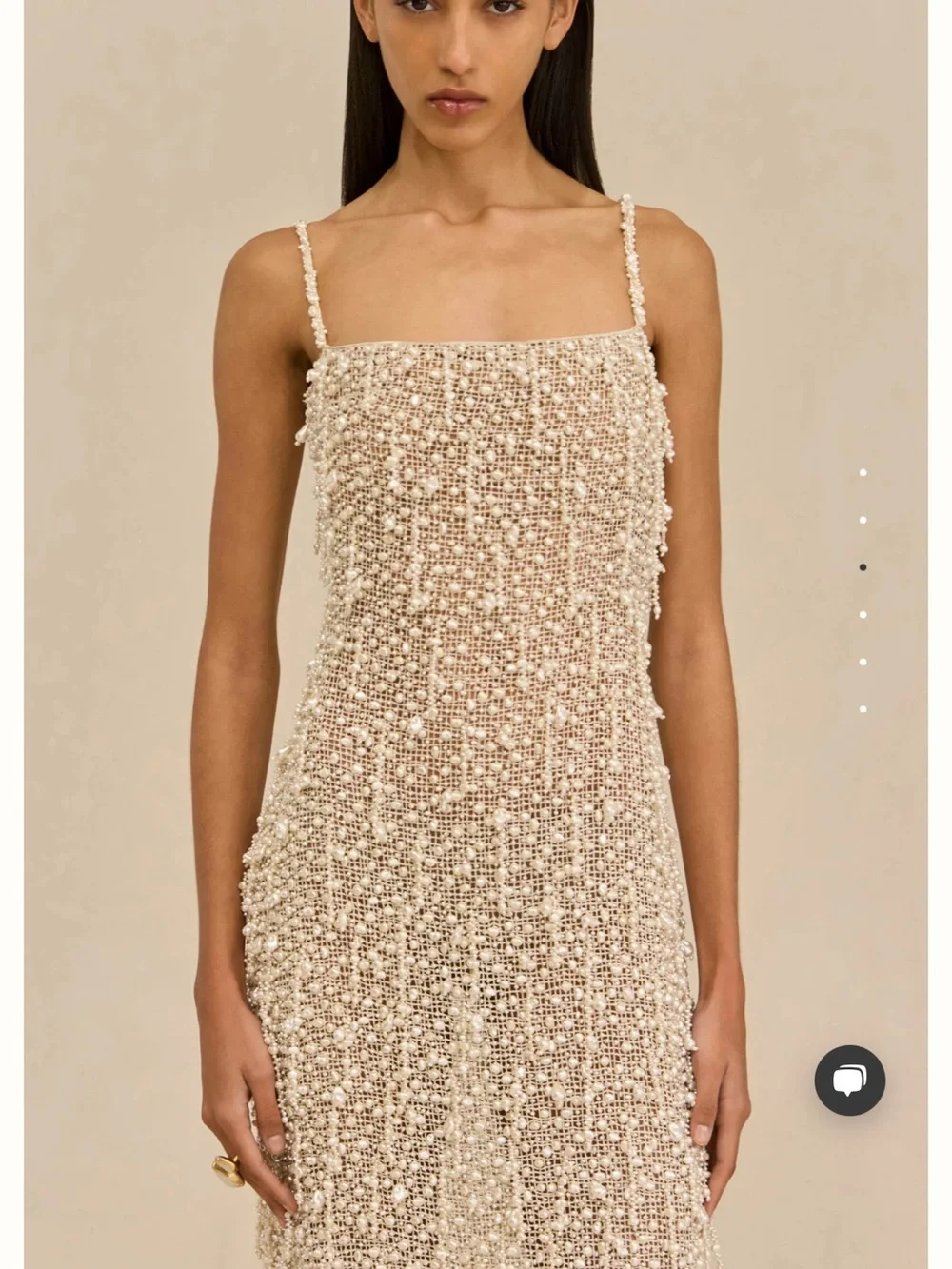 cult gaia ginevra gown- Ivory Beaded Fringe Midi Dress - Picture 4 of 6